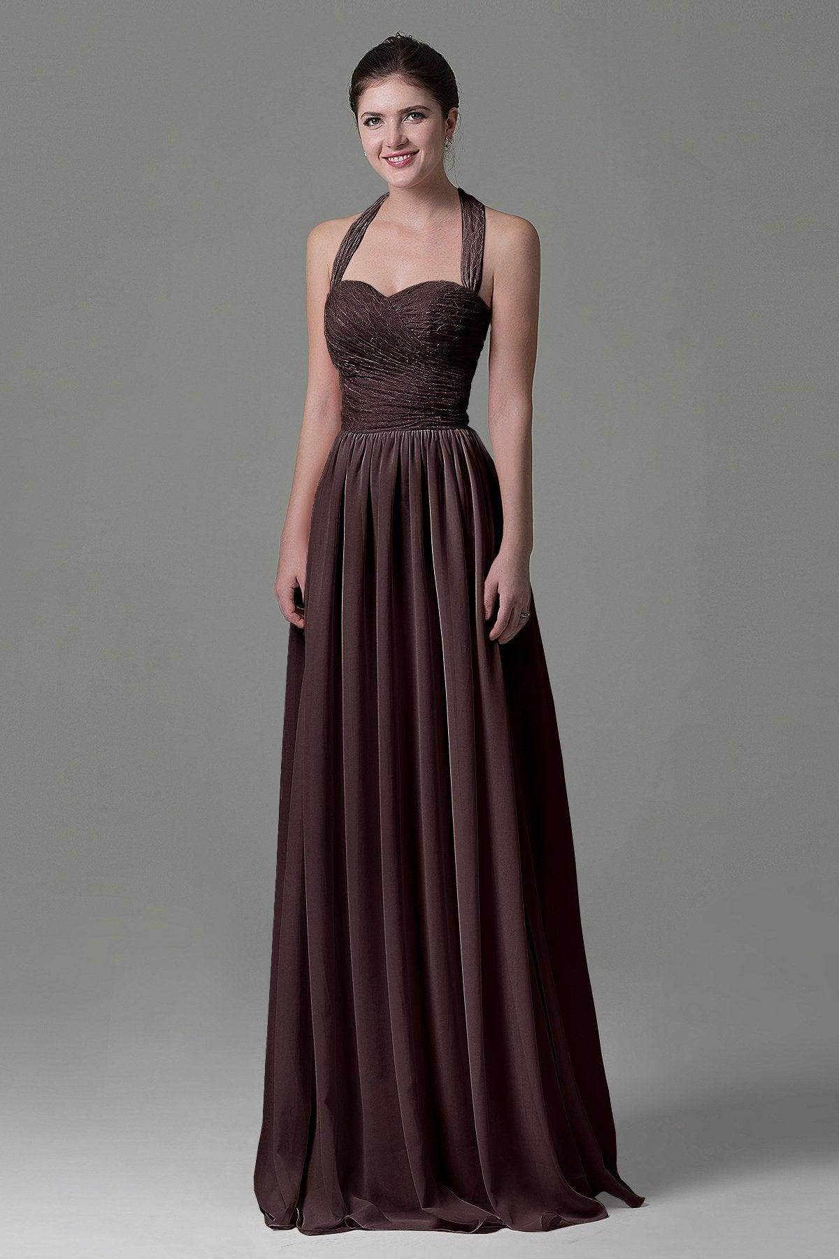 A-Line Floor Length Lace/Chiffon Bridesmaid Dress COZK16006 - COCOMELODY